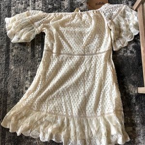 Ivory off the shoulder lace dress